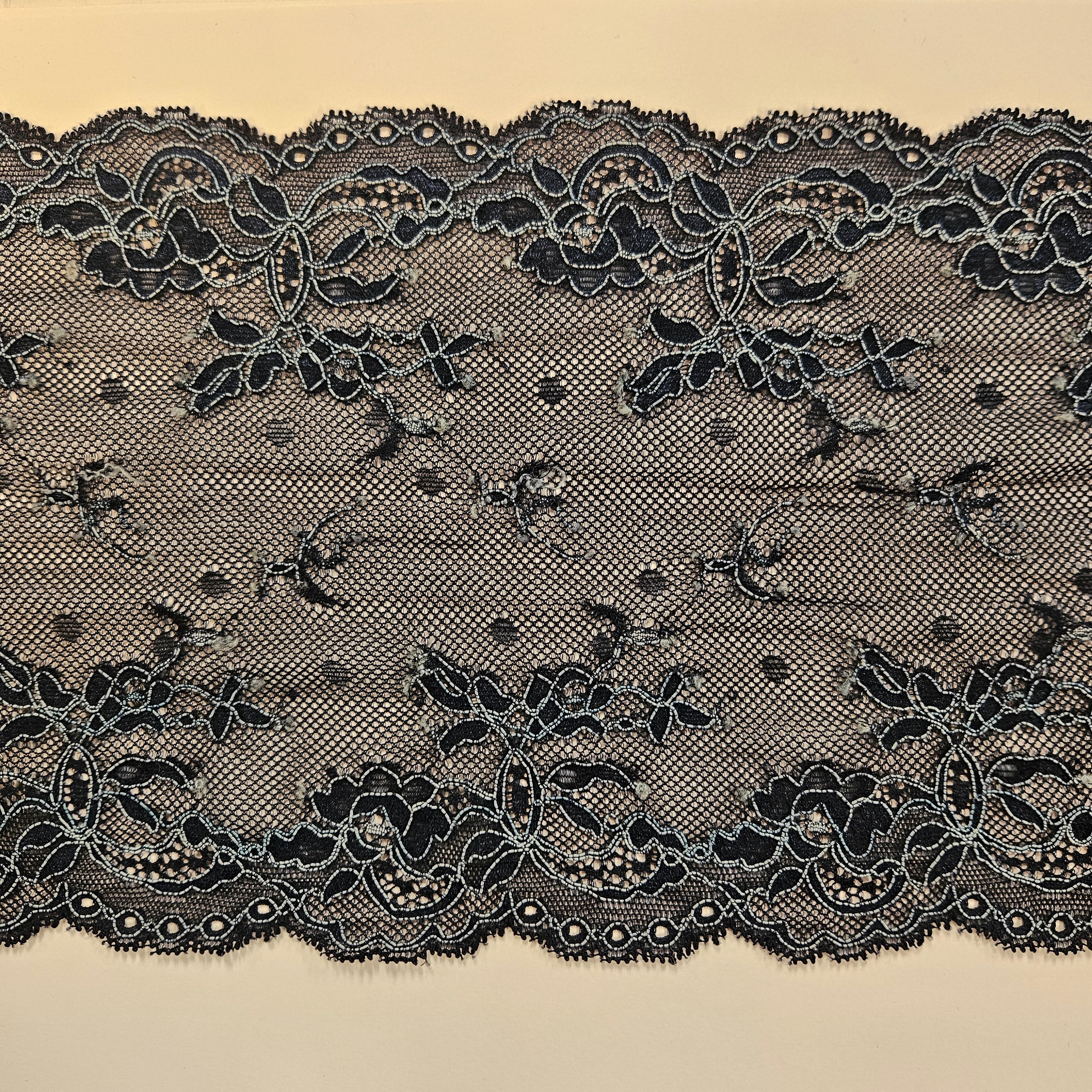 6" Black Stretch Lace