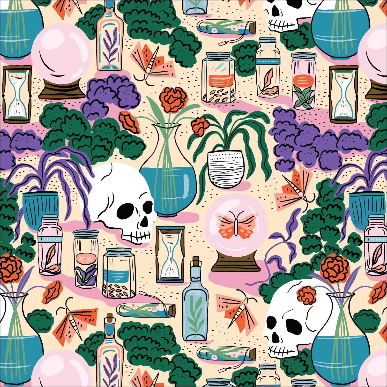 Apothecary Cotton Print
