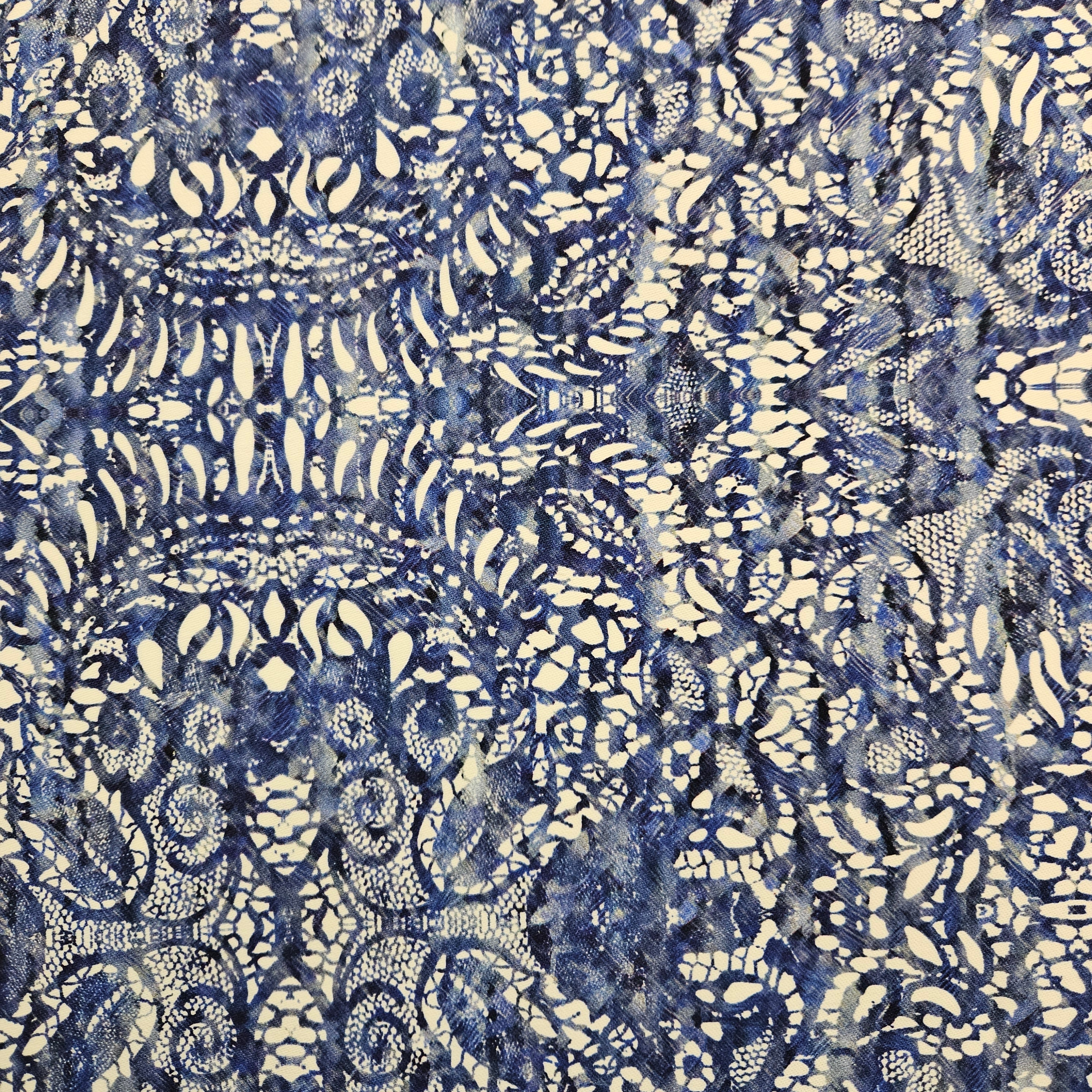 Blue Lace Cotton Twill Print