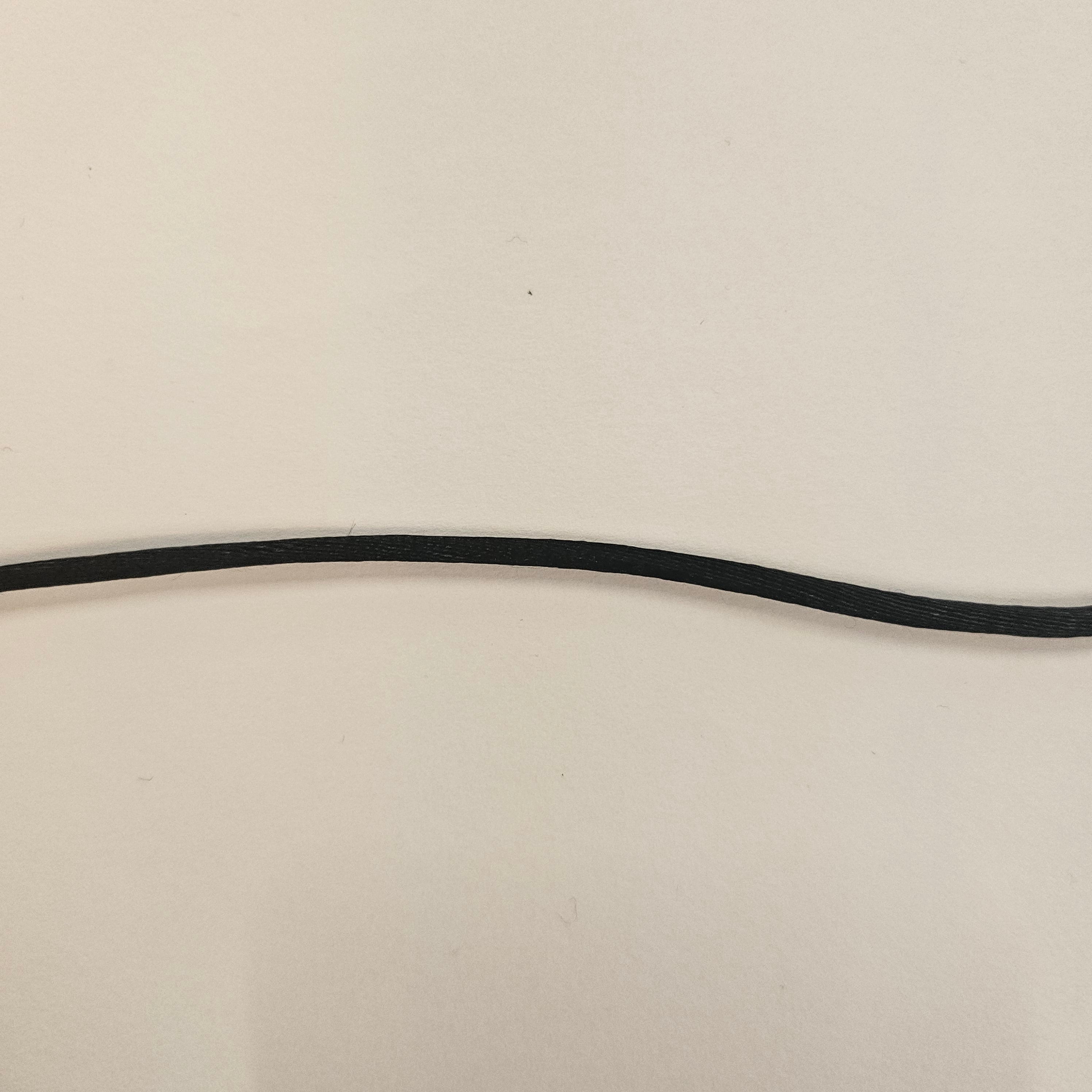 1/8" Black Satin Rattail