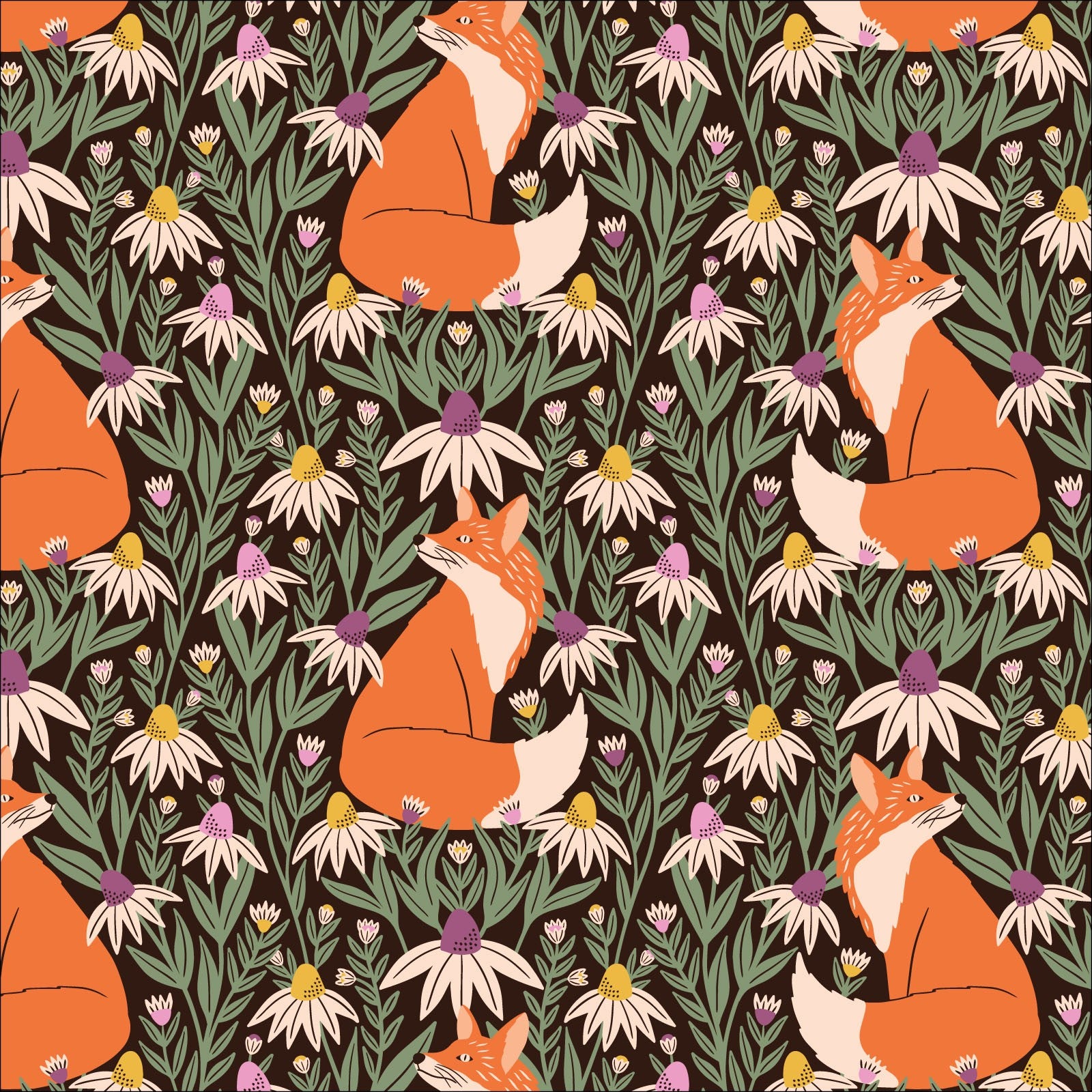 Foxy Daises Cotton Print