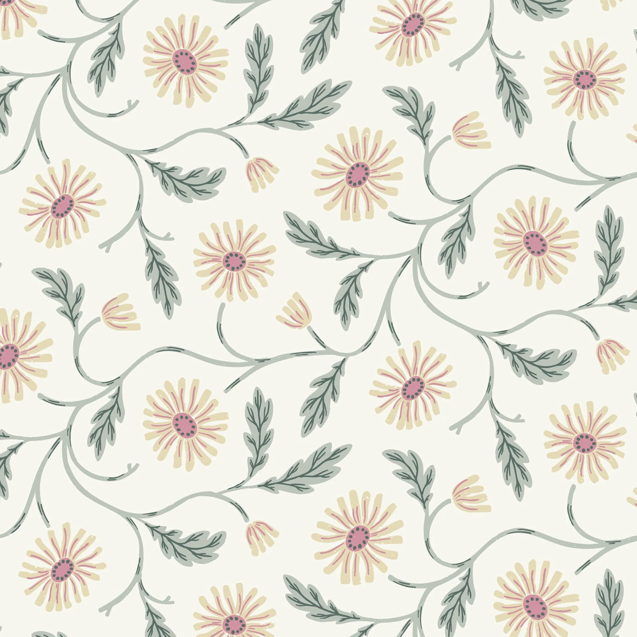 Cotton Flannel Trailing Floral