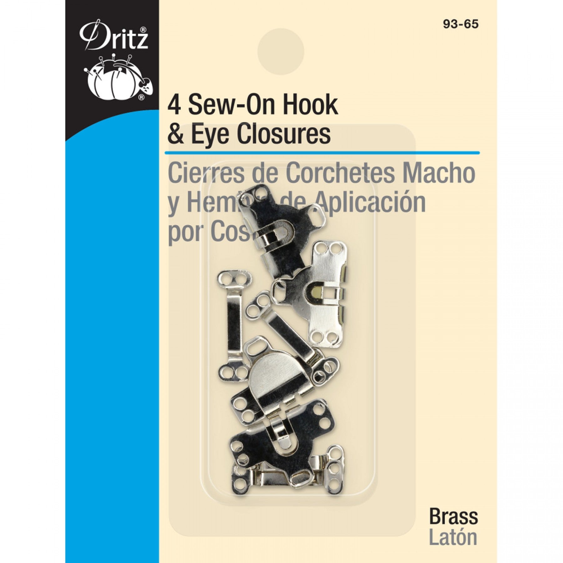 4 Sew-On Wide Hook & Eye Closures