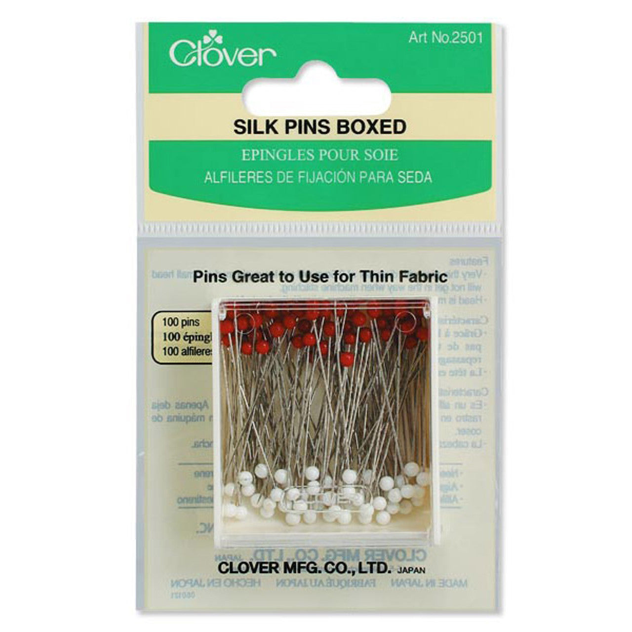 Clover Glass Head Pins