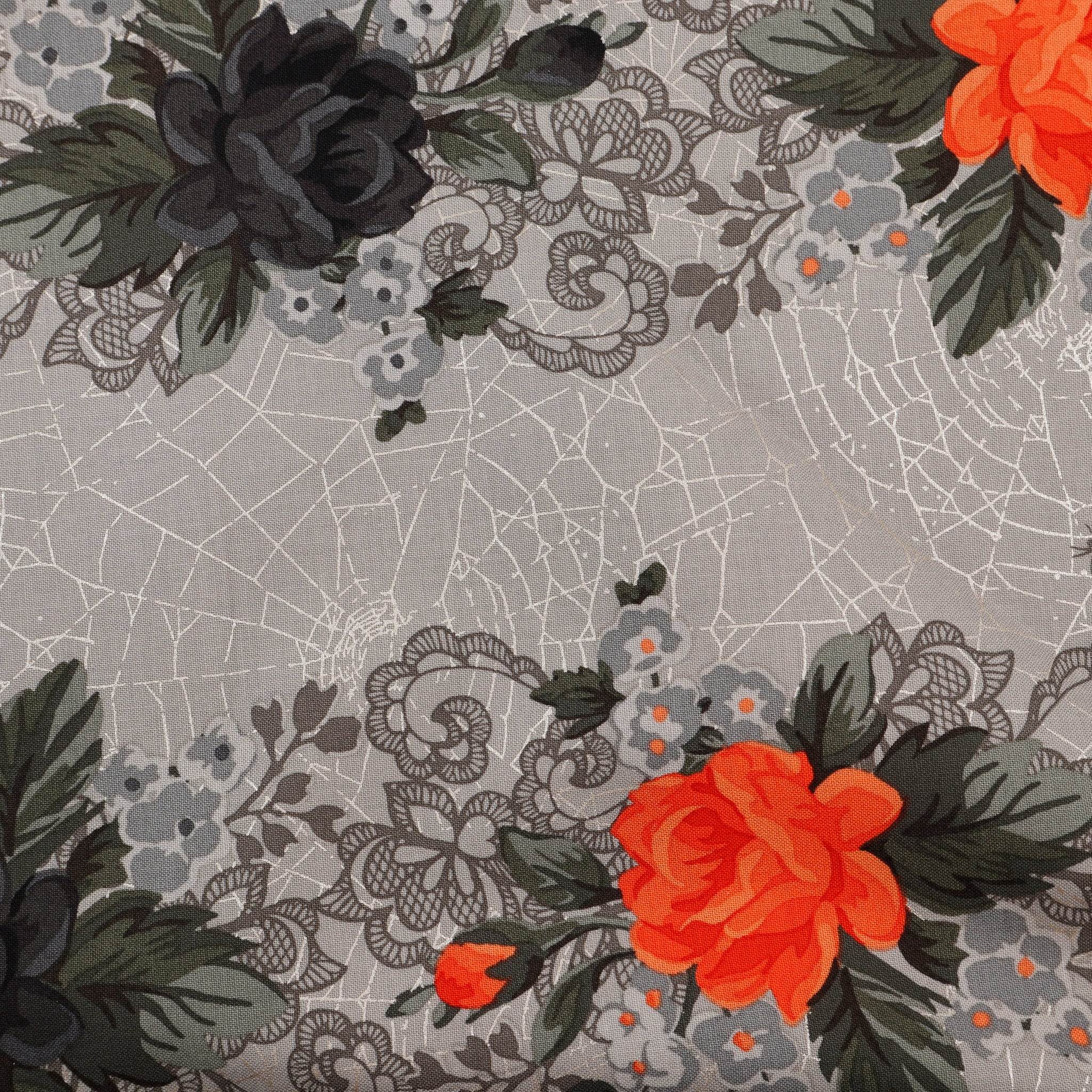 Cotton Web of Roses Print