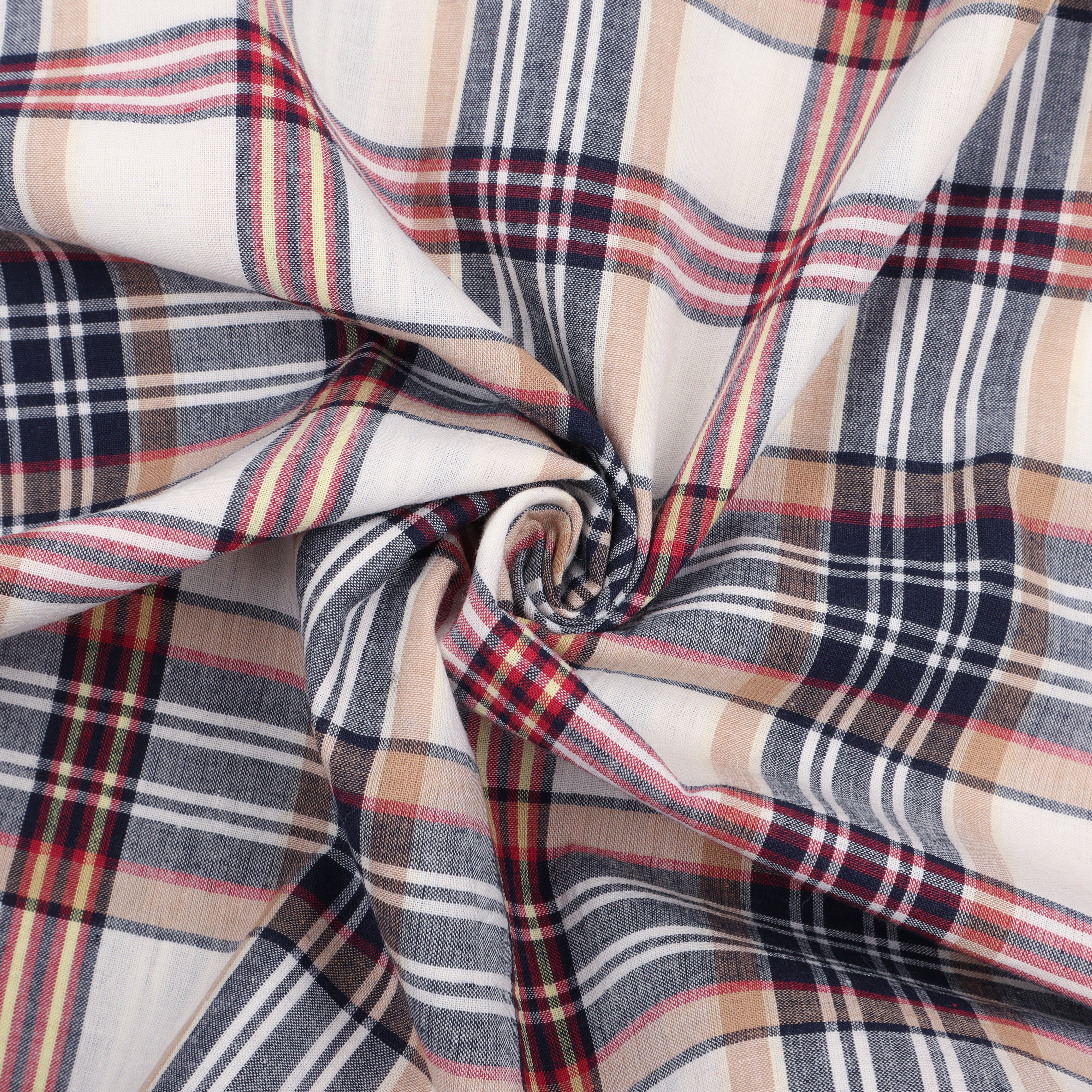 Shirting White & Navy Plaid