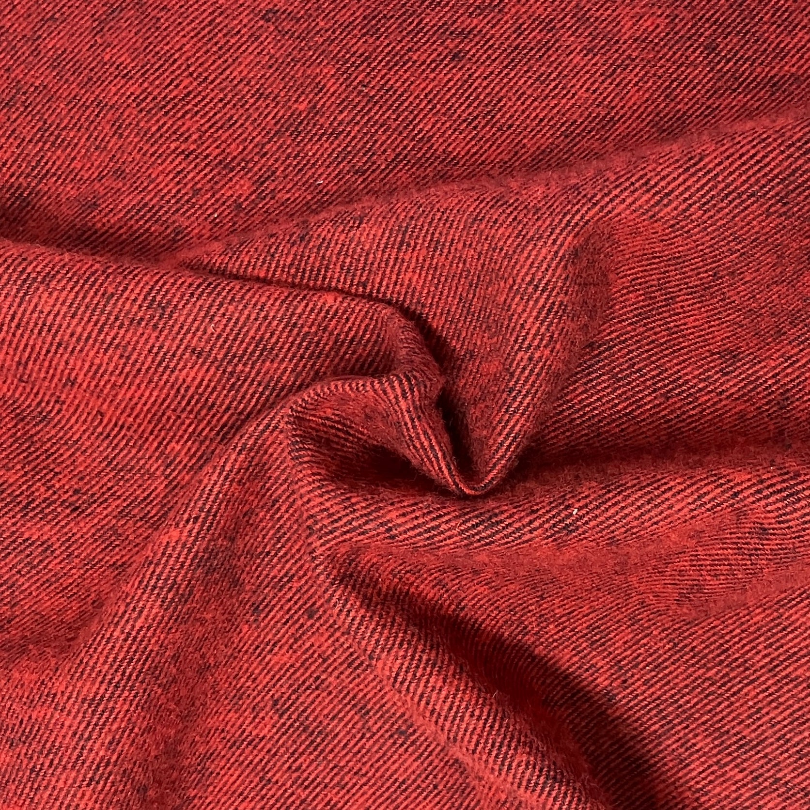 Cotton Flannel Twill Red & Navy Solid