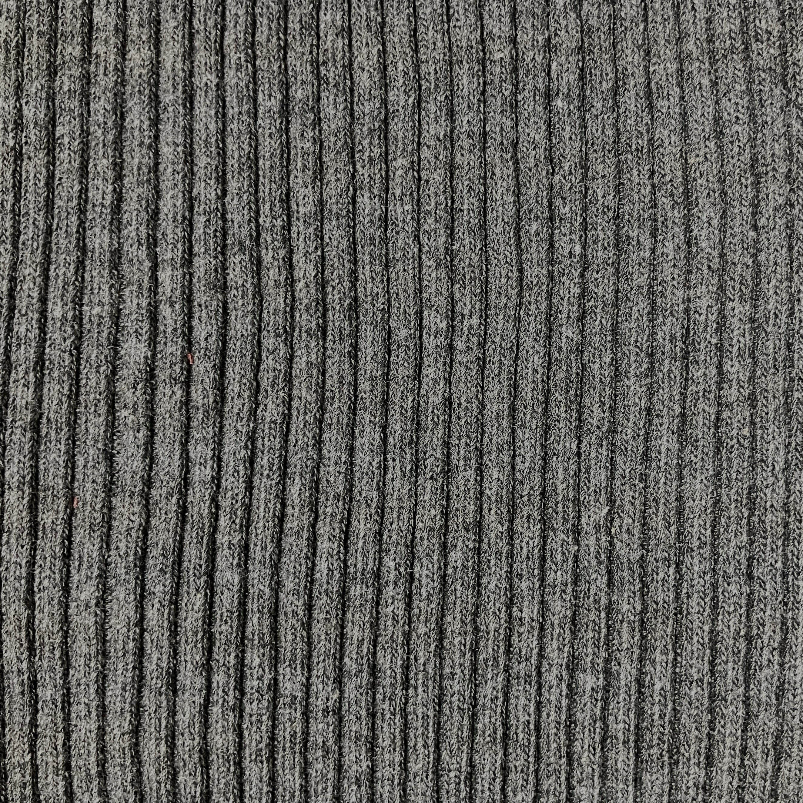 Cotton/ Polyester/ Spandex Heavy Rib Knit Tube Heather Grey Solid