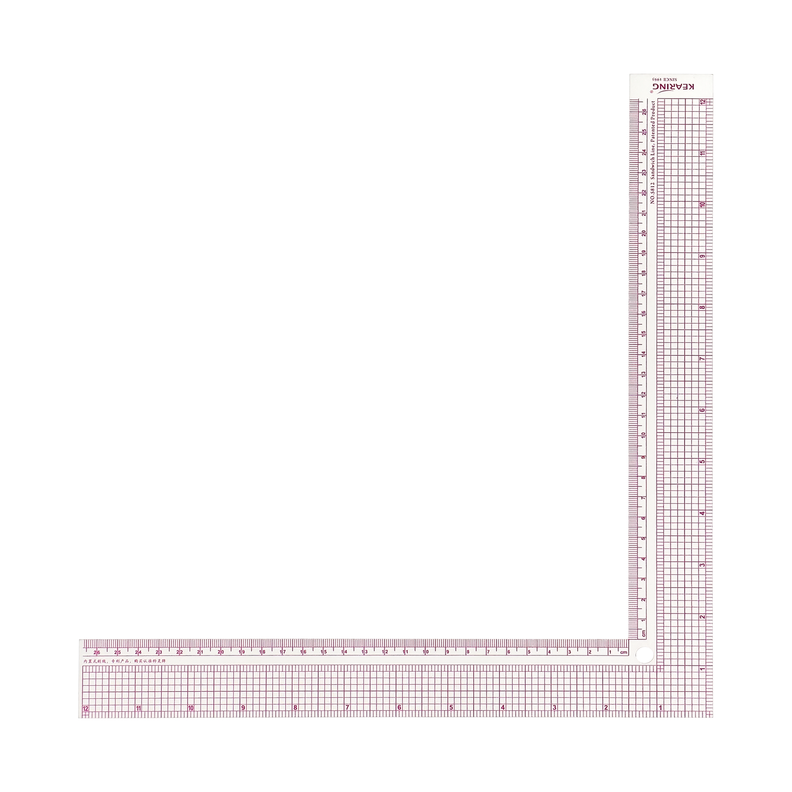 L Square Ruler Yellow 12