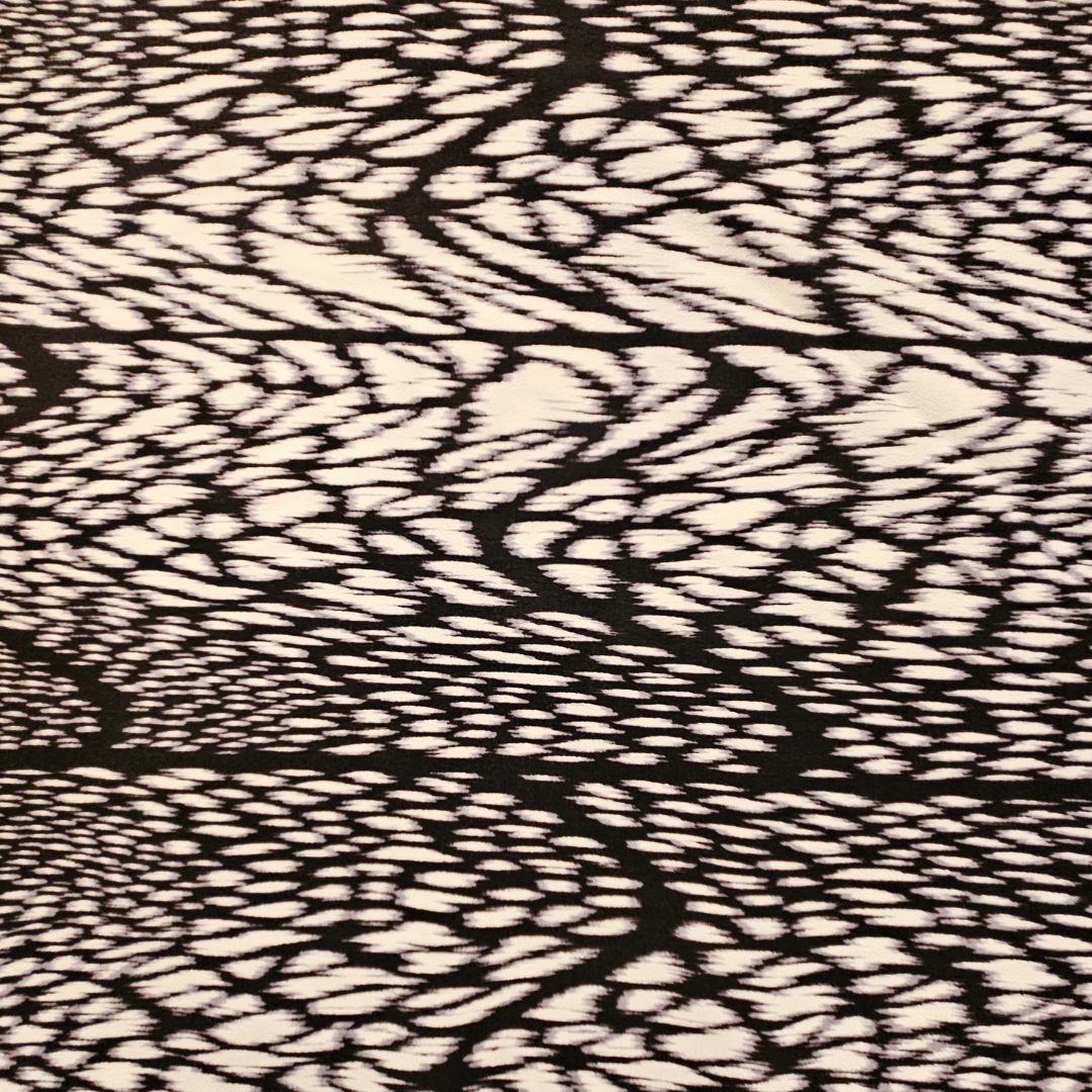 Black and White Abstract Rayon Print