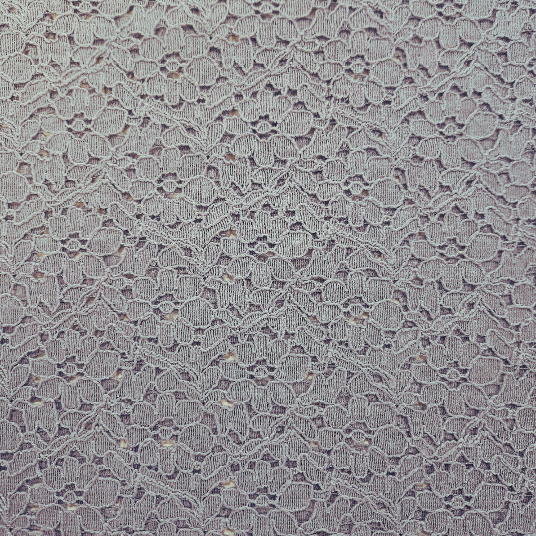 Lace Fabric White Flower Motif