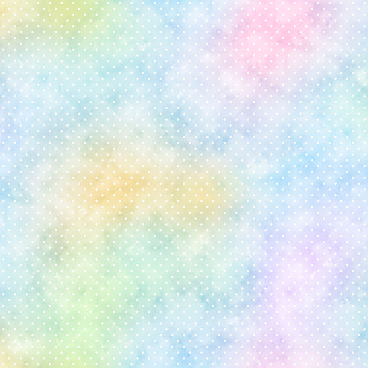 Rainbow Clouds Pin Dot Flannel